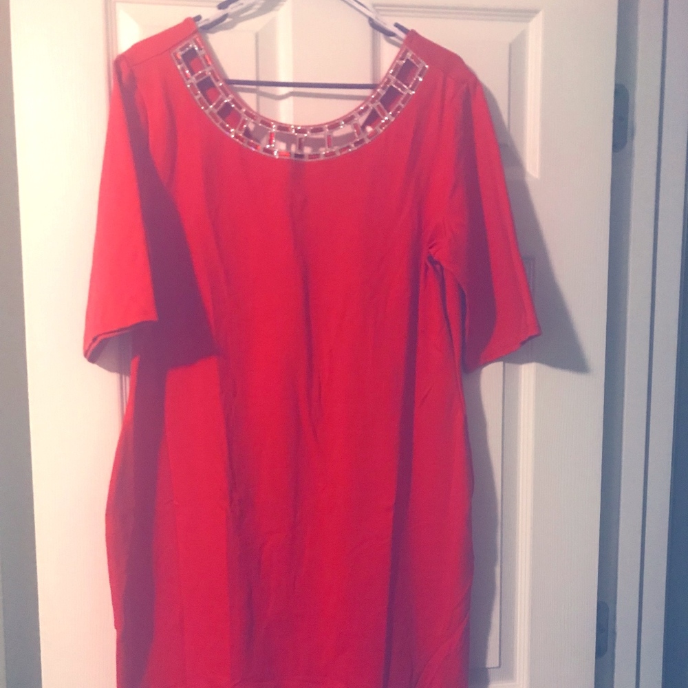 Plus Size Rhinestone Neck Bodycon Dress